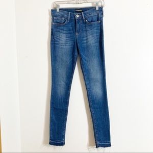 Express mid rise jegging fray ankle size 2!